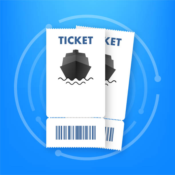 banner with blue ticket ship. vector background. vector design.